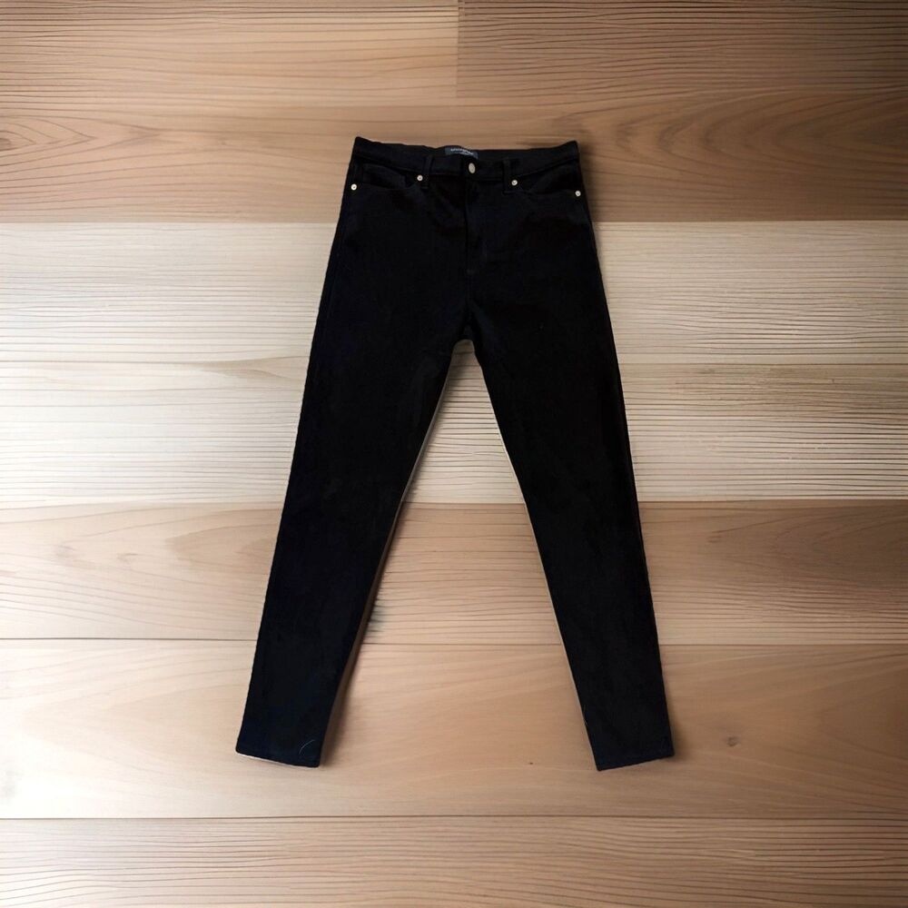 Banana Republic Black Velvet High-Rise Vega Skinny Pants Size 12 Tall Stretch